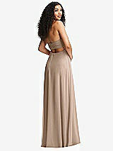 Alt View 4 Thumbnail - Topaz Strapless Empire Waist Cutout Maxi Dress with Covered Button Detail