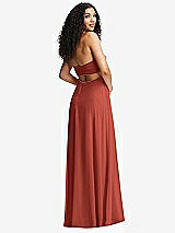 Alt View 4 Thumbnail - Amber Sunset Strapless Empire Waist Cutout Maxi Dress with Covered Button Detail