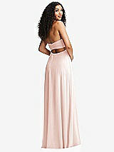 Alt View 4 Thumbnail - Blush Strapless Empire Waist Cutout Maxi Dress with Covered Button Detail