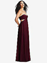 Alt View 1 Thumbnail - Cabernet Strapless Empire Waist Cutout Maxi Dress with Covered Button Detail