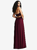 Alt View 4 Thumbnail - Cabernet Strapless Empire Waist Cutout Maxi Dress with Covered Button Detail