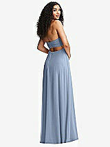 Alt View 4 Thumbnail - Cloudy Strapless Empire Waist Cutout Maxi Dress with Covered Button Detail