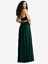 Alt View 4 Thumbnail - Evergreen Strapless Empire Waist Cutout Maxi Dress with Covered Button Detail