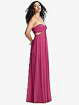 Alt View 1 Thumbnail - Tea Rose Strapless Empire Waist Cutout Maxi Dress with Covered Button Detail