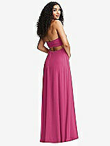 Alt View 4 Thumbnail - Tea Rose Strapless Empire Waist Cutout Maxi Dress with Covered Button Detail