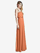 Side View Thumbnail - Sweet Melon Skinny Tie-Shoulder Ruffle-Trimmed Blouson Maxi Dress