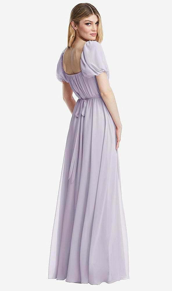 Back View - Moondance Regency Empire Waist Puff Sleeve Chiffon Maxi Dress