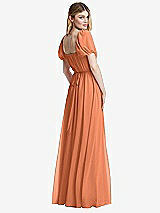 Rear View Thumbnail - Sweet Melon Regency Empire Waist Puff Sleeve Chiffon Maxi Dress