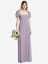 Alt View 1 Thumbnail - Lilac Haze Regency Empire Waist Puff Sleeve Chiffon Maxi Dress