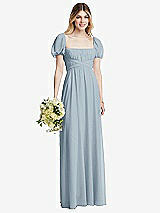 Alt View 1 Thumbnail - Mist Regency Empire Waist Puff Sleeve Chiffon Maxi Dress