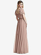 Rear View Thumbnail - Neu Nude Regency Empire Waist Puff Sleeve Chiffon Maxi Dress