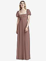 Front View Thumbnail - Sienna Regency Empire Waist Puff Sleeve Chiffon Maxi Dress