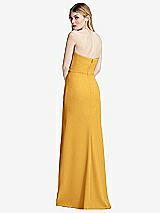 Alt View 3 Thumbnail - NYC Yellow Strapless Pleated Faux Wrap Trumpet Gown with Front Slit