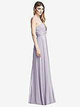 Side View Thumbnail - Moondance Shirred Bodice Strapless Chiffon Maxi Dress with Optional Straps