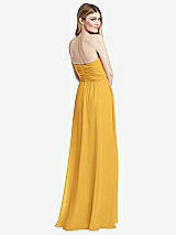 Rear View Thumbnail - NYC Yellow Shirred Bodice Strapless Chiffon Maxi Dress with Optional Straps