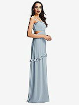 Side View Thumbnail - Mist Ruffle-Trimmed Cutout Tie-Back Maxi Dress with Tiered Skirt