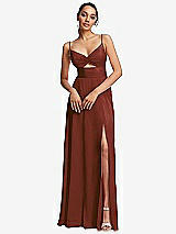 Front View Thumbnail - Auburn Moon Triangle Cutout Bodice Maxi Dress with Adjustable Straps