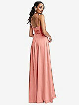 Rear View Thumbnail - Rose - PANTONE Rose Quartz Triangle Cutout Bodice Maxi Dress with Adjustable Straps