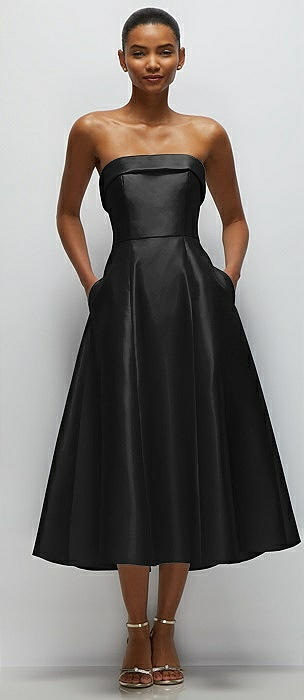 Alfred Sung Black Strapless Bridesmaid Dresses