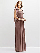 Side View Thumbnail - Sienna Bow Shoulder Square Neck Chiffon Maxi Dress