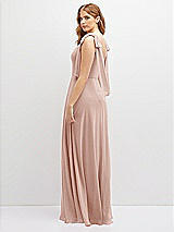 Rear View Thumbnail - Toasted Sugar Bow Shoulder Square Neck Chiffon Maxi Dress