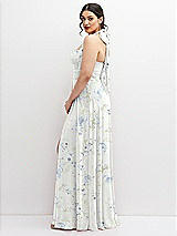 Side View Thumbnail - Bleu Garden Chiffon Convertible Maxi Dress with Multi-Way Tie Straps