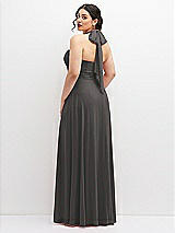 Rear View Thumbnail - Caviar Gray Chiffon Convertible Maxi Dress with Multi-Way Tie Straps