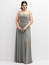 Alt View 4 Thumbnail - Chelsea Gray Chiffon Convertible Maxi Dress with Multi-Way Tie Straps