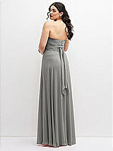 Alt View 6 Thumbnail - Chelsea Gray Chiffon Convertible Maxi Dress with Multi-Way Tie Straps