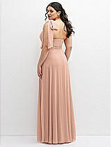 Alt View 3 Thumbnail - Pale Peach Chiffon Convertible Maxi Dress with Multi-Way Tie Straps