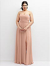 Alt View 4 Thumbnail - Pale Peach Chiffon Convertible Maxi Dress with Multi-Way Tie Straps