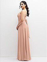 Alt View 5 Thumbnail - Pale Peach Chiffon Convertible Maxi Dress with Multi-Way Tie Straps