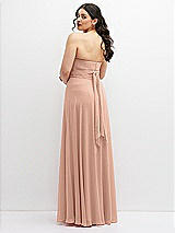 Alt View 6 Thumbnail - Pale Peach Chiffon Convertible Maxi Dress with Multi-Way Tie Straps