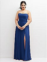 Alt View 4 Thumbnail - Classic Blue Chiffon Convertible Maxi Dress with Multi-Way Tie Straps