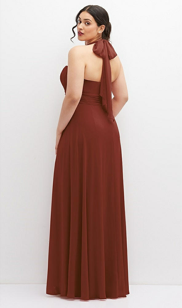 Back View - Auburn Moon Chiffon Convertible Maxi Dress with Multi-Way Tie Straps