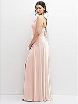 Side View Thumbnail - Blush Chiffon Convertible Maxi Dress with Multi-Way Tie Straps