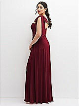 Alt View 2 Thumbnail - Burgundy Chiffon Convertible Maxi Dress with Multi-Way Tie Straps