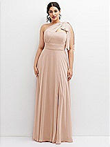 Alt View 1 Thumbnail - Cameo Chiffon Convertible Maxi Dress with Multi-Way Tie Straps