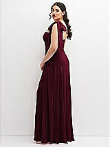 Alt View 2 Thumbnail - Cabernet Chiffon Convertible Maxi Dress with Multi-Way Tie Straps