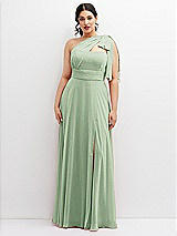 Alt View 1 Thumbnail - Celadon Chiffon Convertible Maxi Dress with Multi-Way Tie Straps