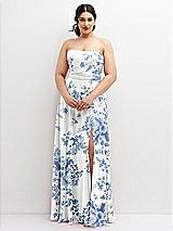 Alt View 4 Thumbnail - Cottage Rose Dusk Blue Chiffon Convertible Maxi Dress with Multi-Way Tie Straps