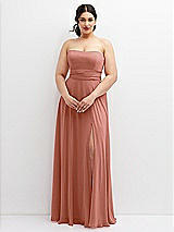 Alt View 4 Thumbnail - Desert Rose Chiffon Convertible Maxi Dress with Multi-Way Tie Straps