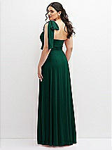 Alt View 3 Thumbnail - Hunter Green Chiffon Convertible Maxi Dress with Multi-Way Tie Straps