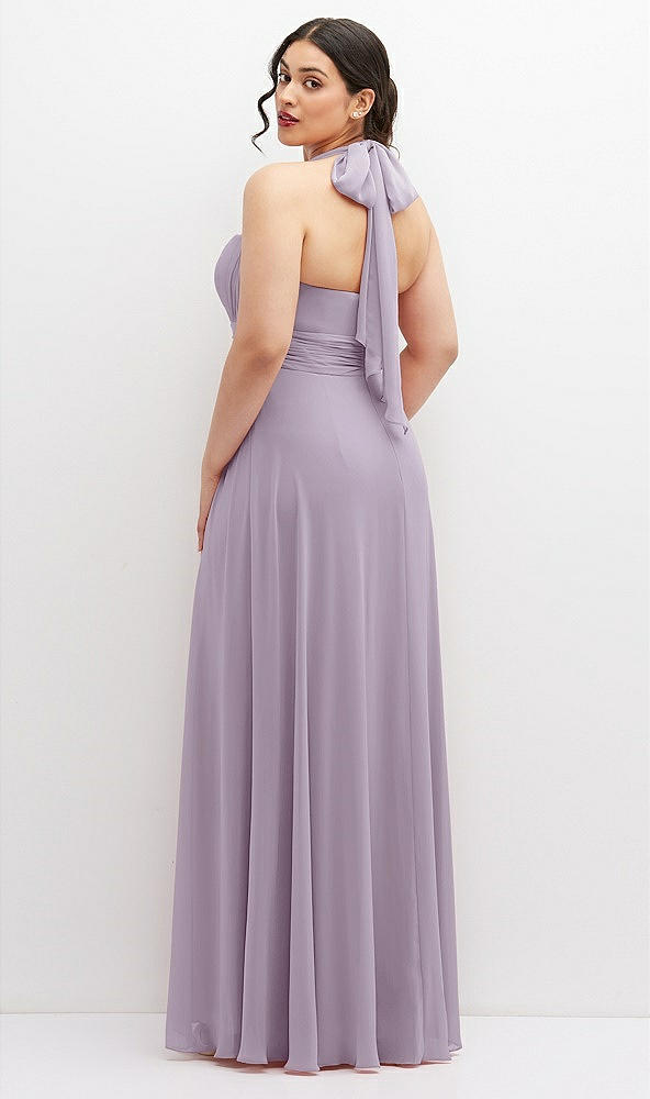 Back View - Lilac Haze Chiffon Convertible Maxi Dress with Multi-Way Tie Straps