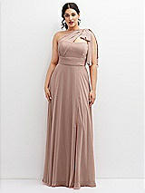 Alt View 1 Thumbnail - Neu Nude Chiffon Convertible Maxi Dress with Multi-Way Tie Straps