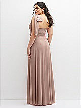 Alt View 3 Thumbnail - Neu Nude Chiffon Convertible Maxi Dress with Multi-Way Tie Straps