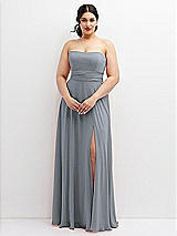 Alt View 4 Thumbnail - Platinum Chiffon Convertible Maxi Dress with Multi-Way Tie Straps