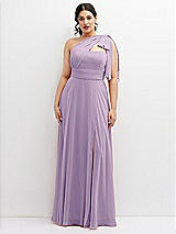 Alt View 1 Thumbnail - Pale Purple Chiffon Convertible Maxi Dress with Multi-Way Tie Straps