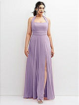 Front View Thumbnail - Pale Purple Chiffon Convertible Maxi Dress with Multi-Way Tie Straps