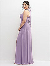 Side View Thumbnail - Pale Purple Chiffon Convertible Maxi Dress with Multi-Way Tie Straps